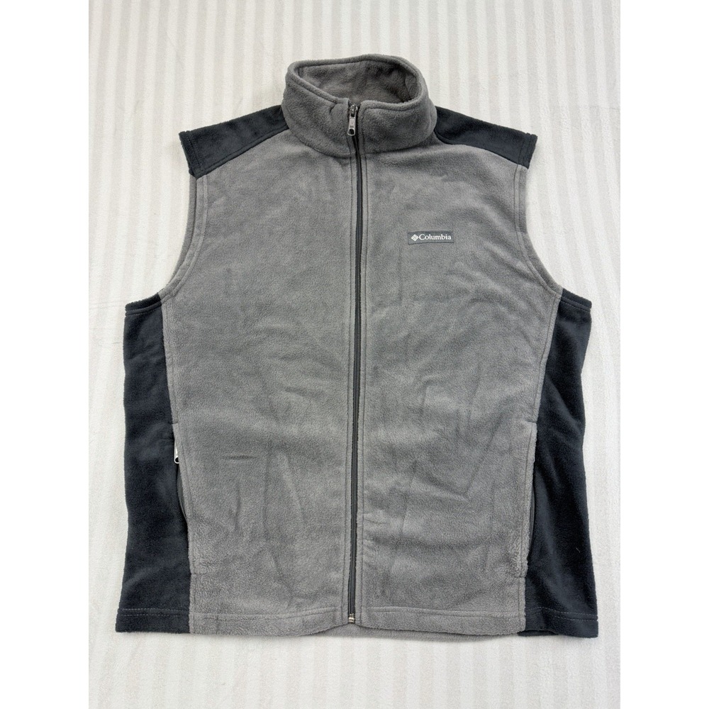 Columbia Cold Gear Vest Black/Grey Zip Up Men's Size L With Tags With‎ Pockets
